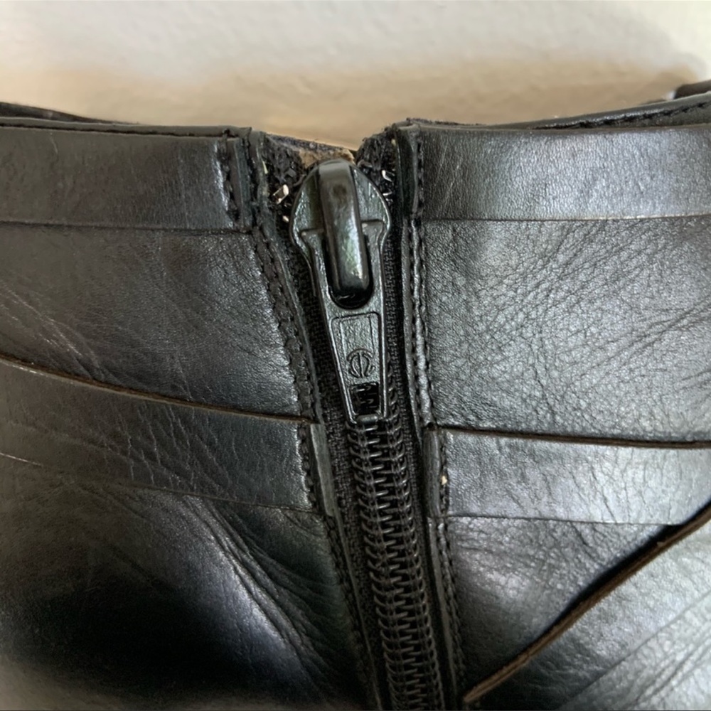Manolo Blahnik Black Leather Pointy Toe Stiletto Heel Bootie - Picture 12 of 15